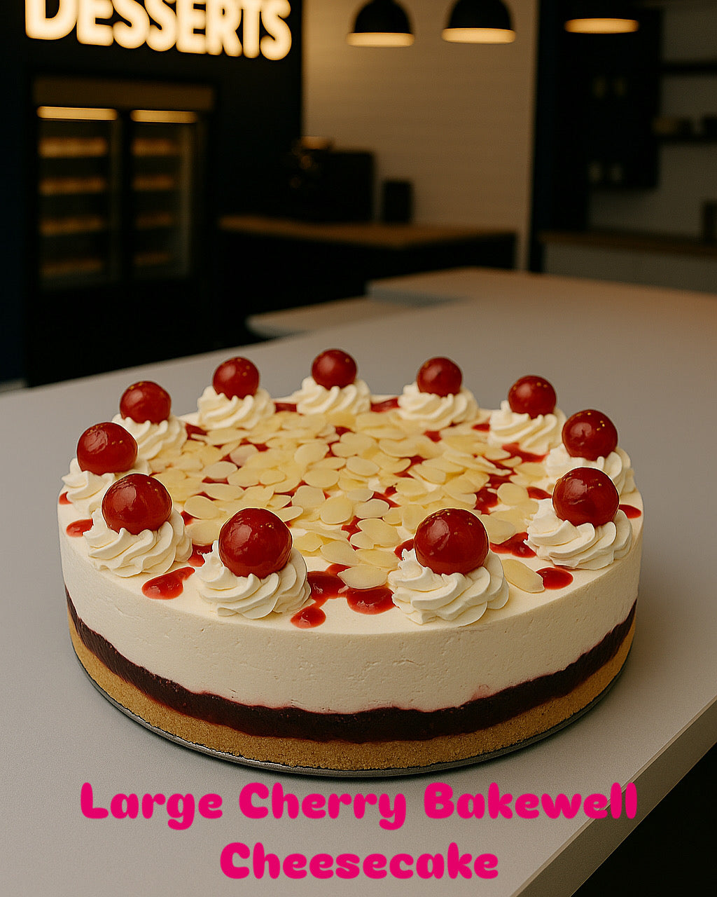 Large Cherry Bakewell Cheesecake