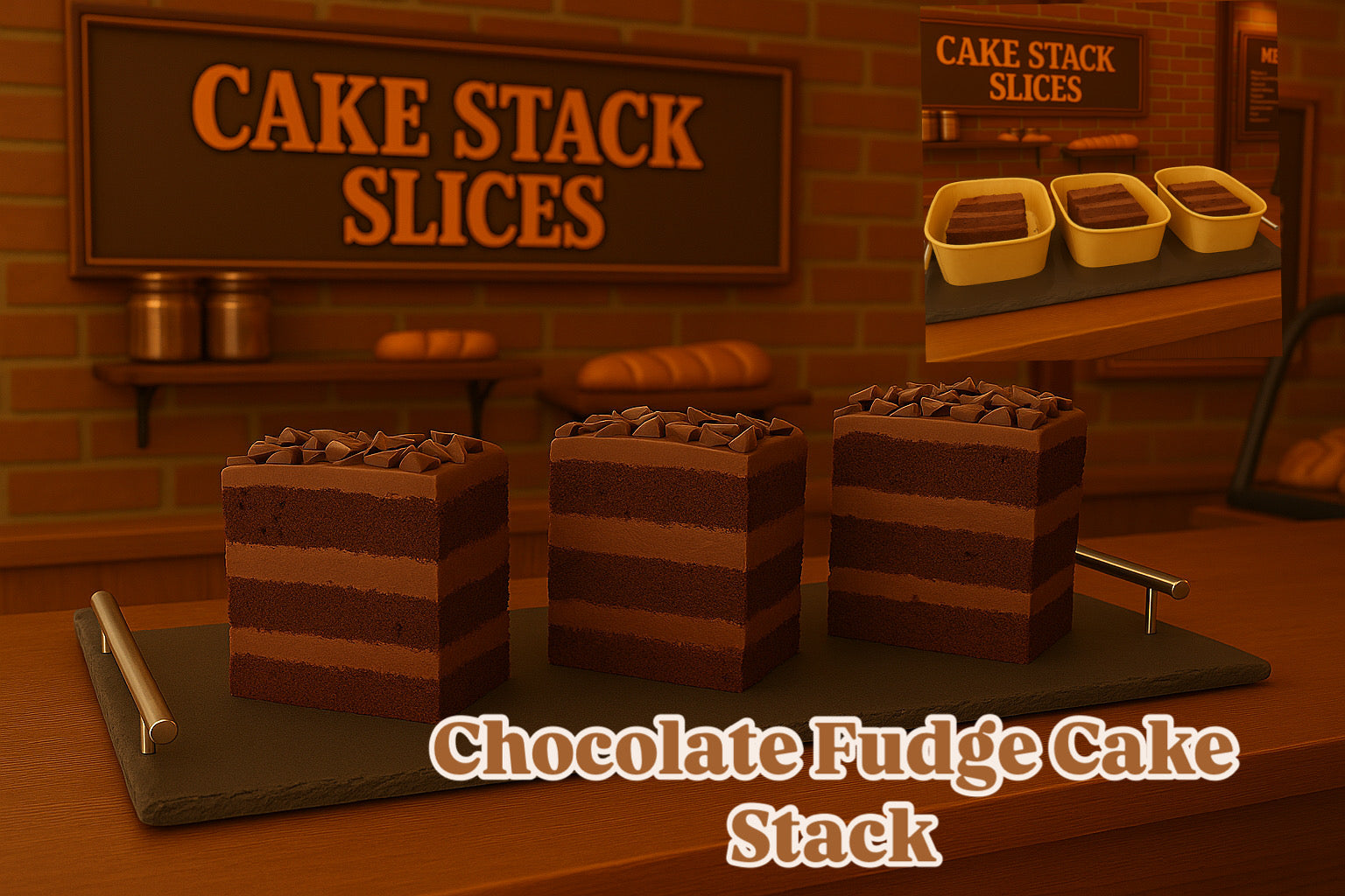 Chocolate Fudge Stack Cake Slice (Individual)
